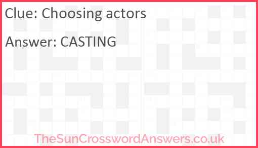 Choosing actors Answer