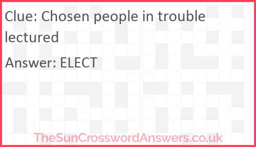 Chosen people in trouble lectured Answer