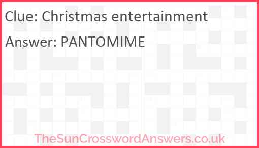 Christmas entertainment Answer