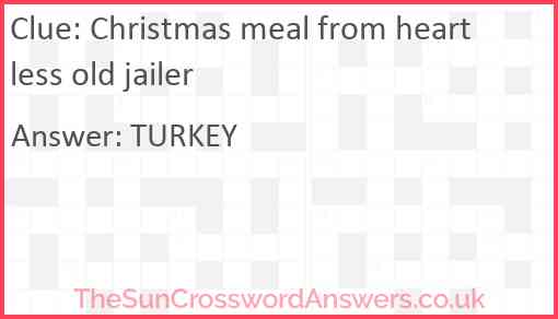 Christmas meal from heartless old jailer Answer