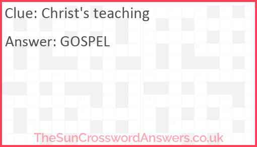 Christ's teaching Answer