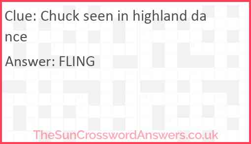 Chuck seen in highland dance Answer