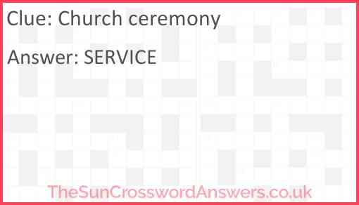 Church ceremony Answer