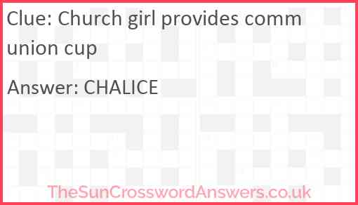 Church girl provides communion cup Answer