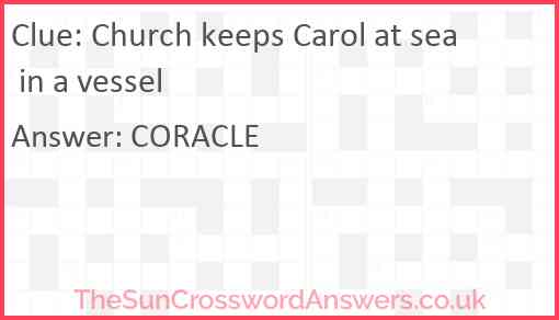 Church keeps Carol at sea in a vessel Answer