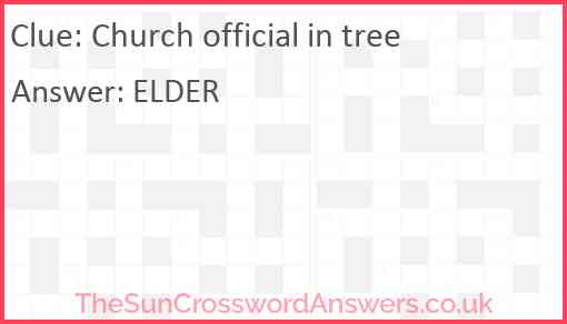 Church official in tree Answer
