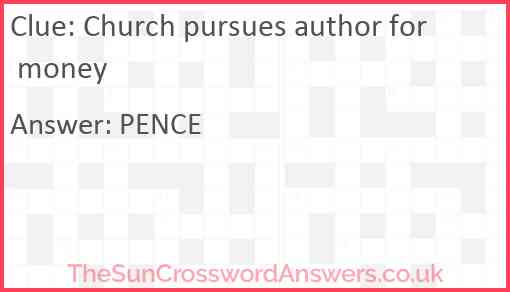 Church pursues author for money Answer