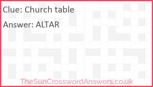 Church table Answer