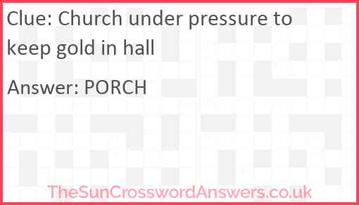 Church under pressure to keep gold in hall Answer