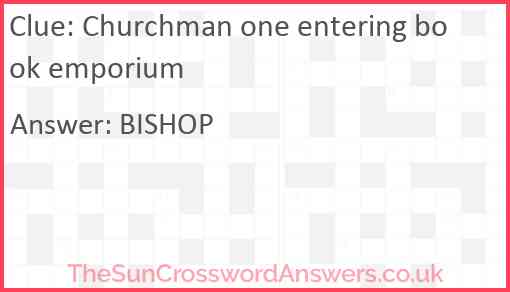 Churchman one entering book emporium Answer