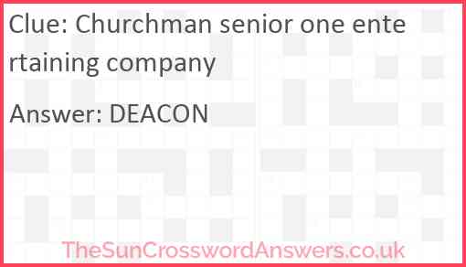 Churchman senior one entertaining company Answer