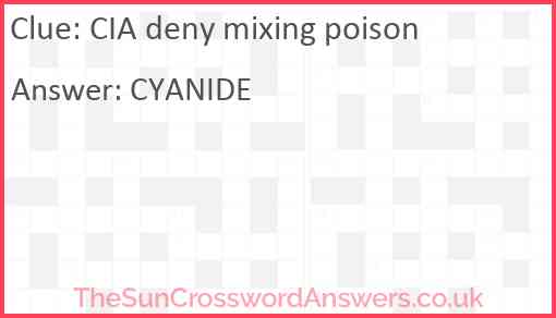 CIA deny mixing poison Answer