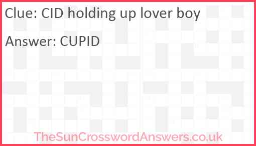 CID holding up lover boy Answer