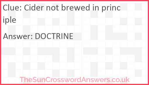 Cider not brewed in principle Answer