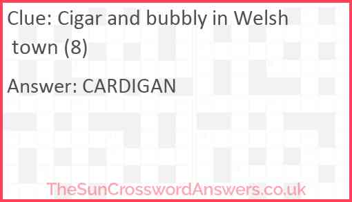 Cigar and bubbly in Welsh town (8) Answer
