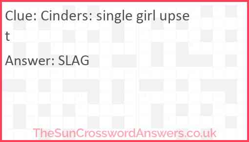 Cinders: single girl upset Answer