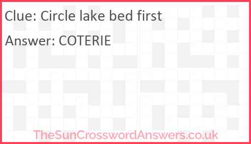 Circle lake bed first Answer