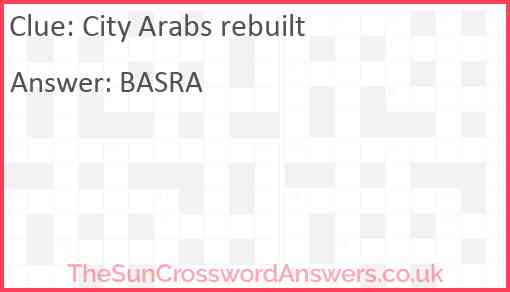 City Arabs rebuilt Answer