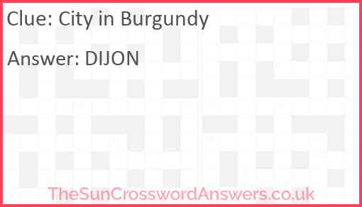 City in Burgundy Answer