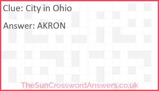 City in Ohio Answer
