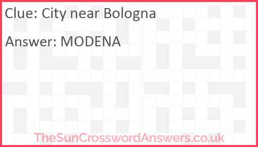 City near Bologna crossword clue TheSunCrosswordAnswers co uk