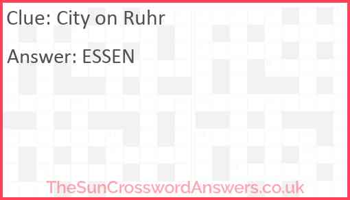 City on Ruhr Answer
