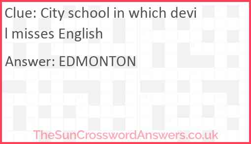 City school in which devil misses English Answer