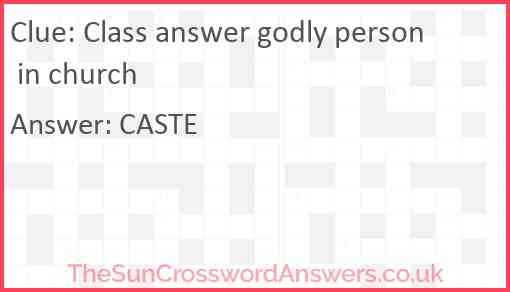 Class answer godly person in church Answer
