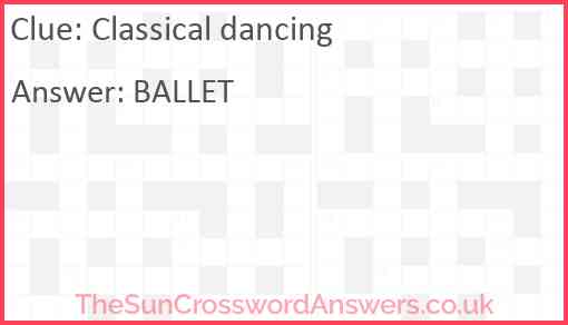 Classical dancing Answer