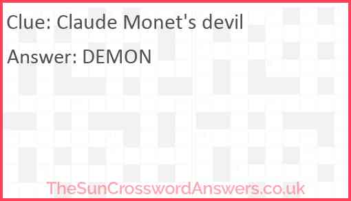 Claude Monet's devil Answer