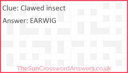 Clawed insect Answer