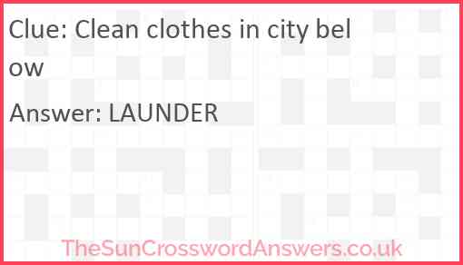 Clean clothes in city below Answer