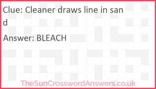 Cleaner draws line in sand Answer
