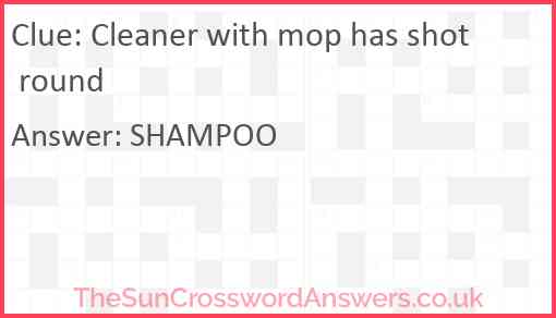 Cleaner with mop has shot round Answer