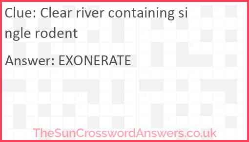 Clear river containing single rodent Answer