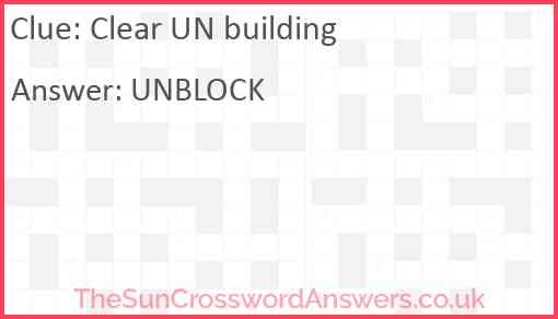 Clear UN building Answer