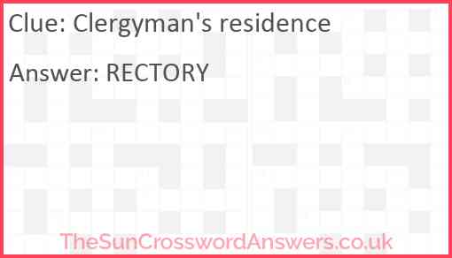 Clergyman's residence Answer