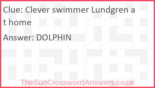 Clever swimmer Lundgren at home Answer