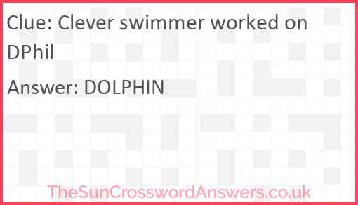Clever swimmer worked on DPhil Answer