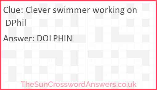 Clever swimmer working on DPhil Answer