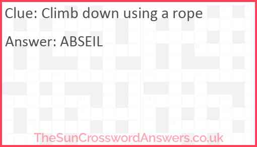 Climb down using a rope Answer
