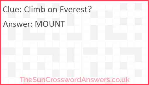 Climb on Everest? Answer