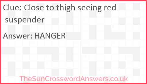 Close to thigh seeing red suspender Answer
