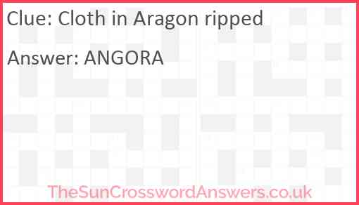 Cloth in Aragon ripped Answer