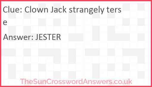 Clown Jack strangely terse Answer