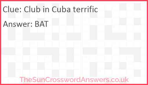 Club in Cuba terrific Answer