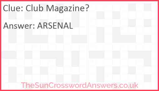 Club Magazine? Answer