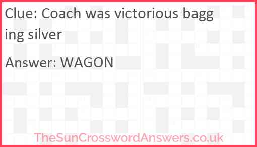 Coach was victorious bagging silver Answer