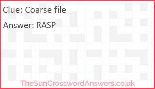 Coarse file Answer