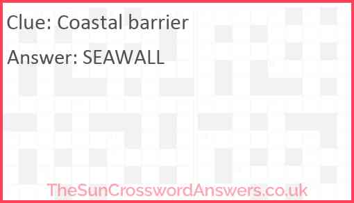 Coastal barrier Answer